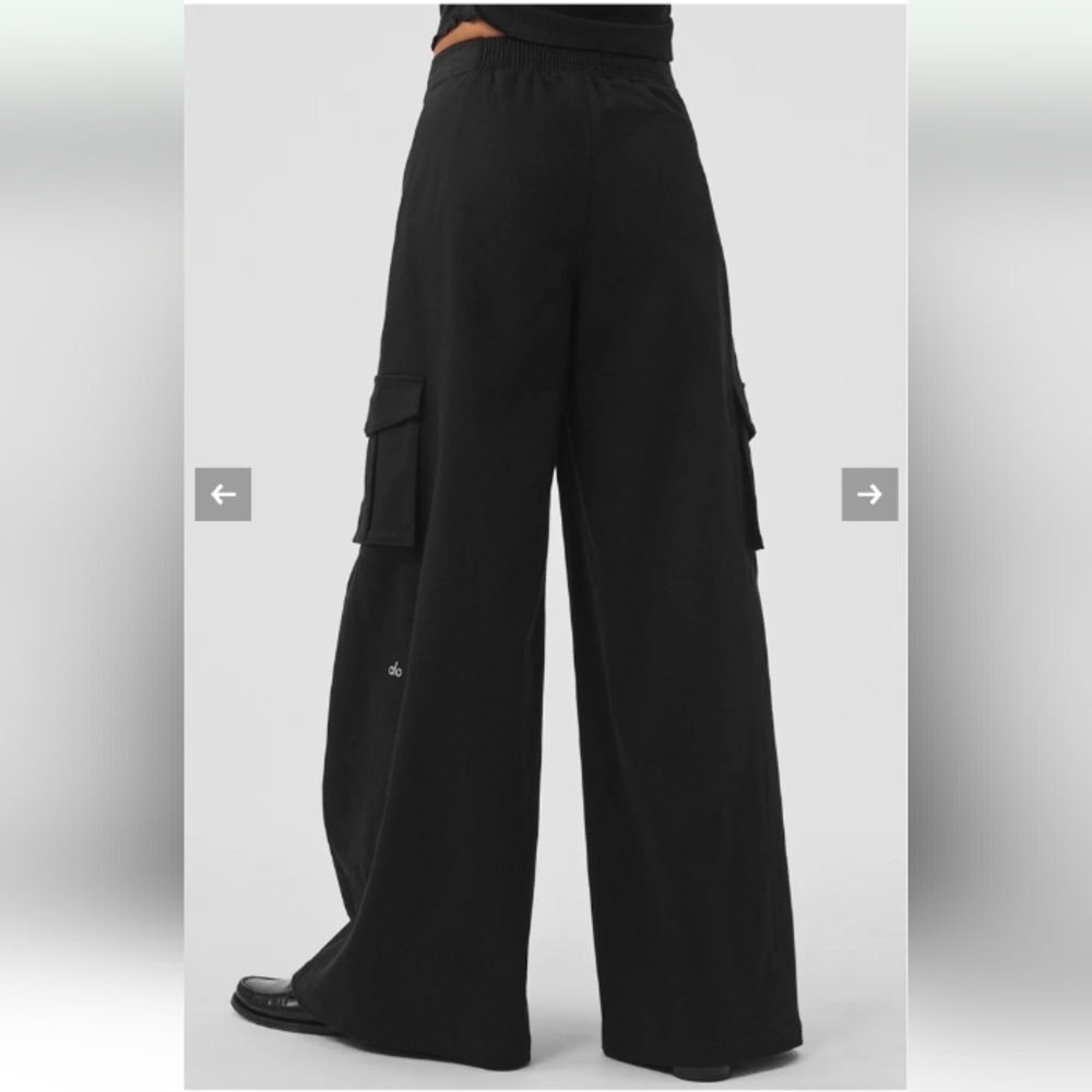 ALO Show Off Cargo Wide Leg Trouser Pants Womens Small Baggy Cool Girl High Rise - Picture 9 of 16